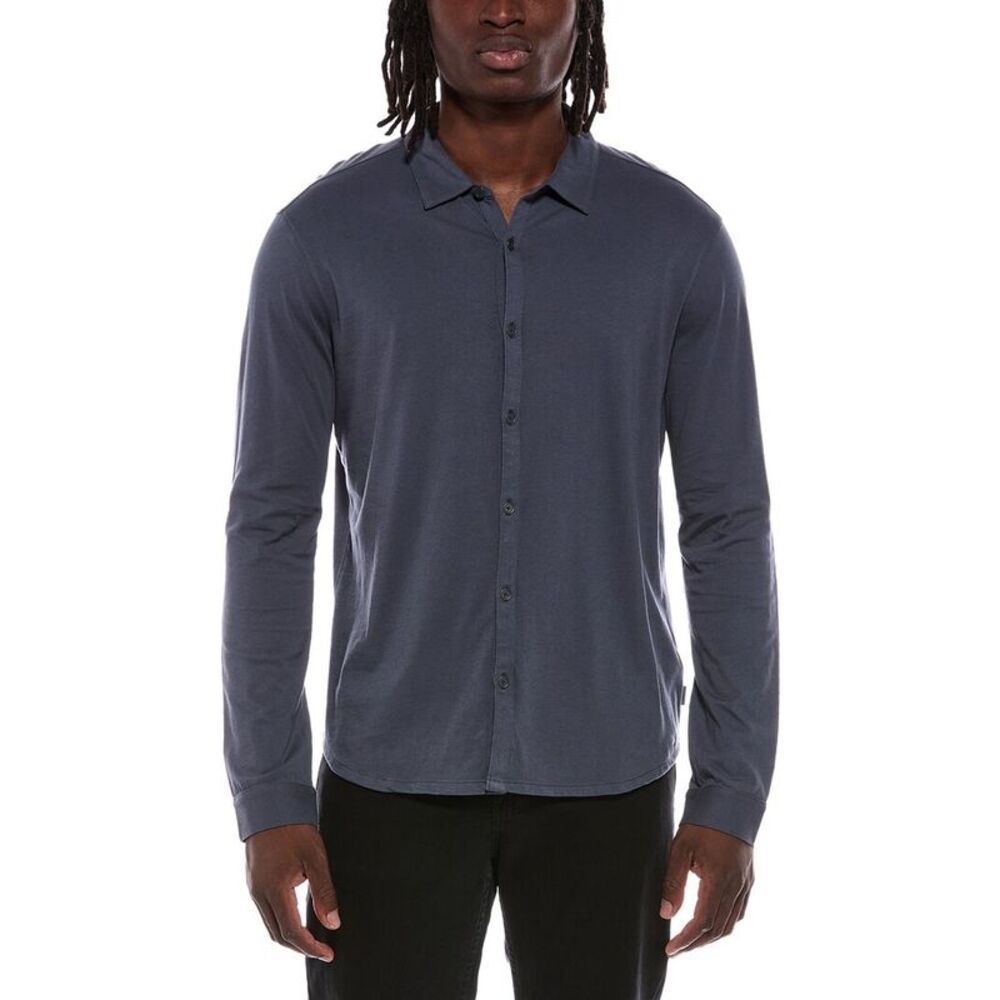 John Varvatos Mens Clark Knits Shirt, Blue